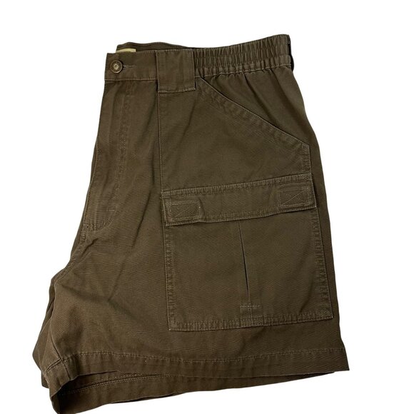 Vintage Cabela's Mens Brown Cargo Shorts Elastic Waist 6 Pockets SZ 40 Outdoor - Picture 3 of 8